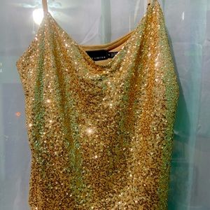 The limited sequin gold top